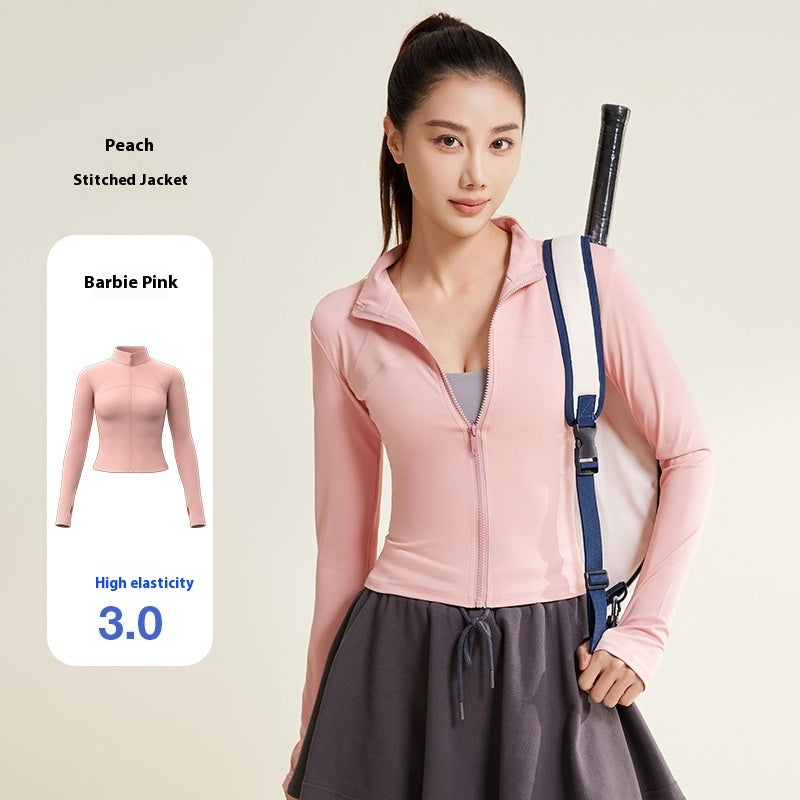 Patchwork Yoga Jacket Breathable And UV-resistant Workout Clothes