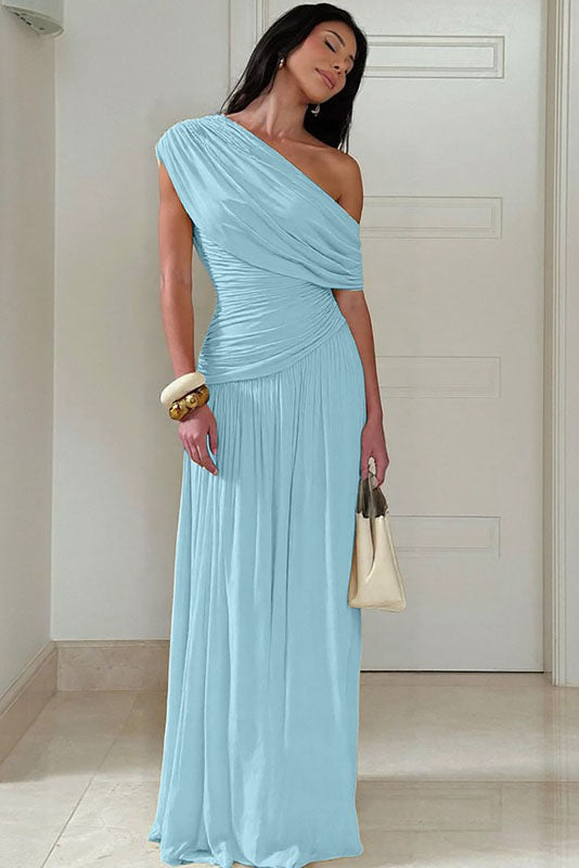 Asymmetric Cutout Evening Maxi Dress