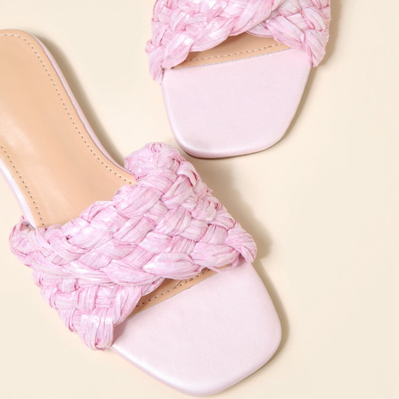 One-legged Sandals And Slippers Candy Color Women