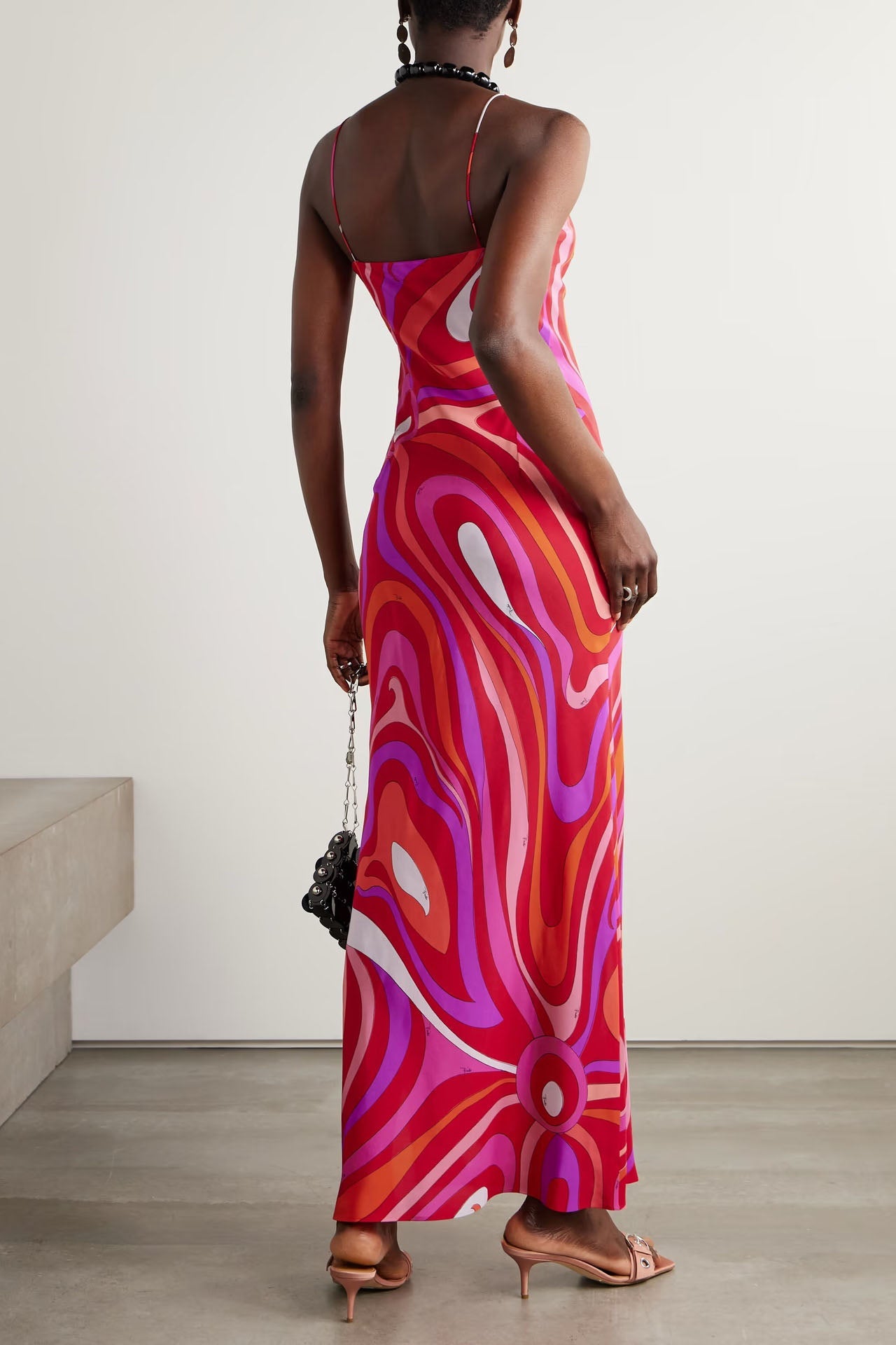 Marmo Printed Satin Maxi Dress