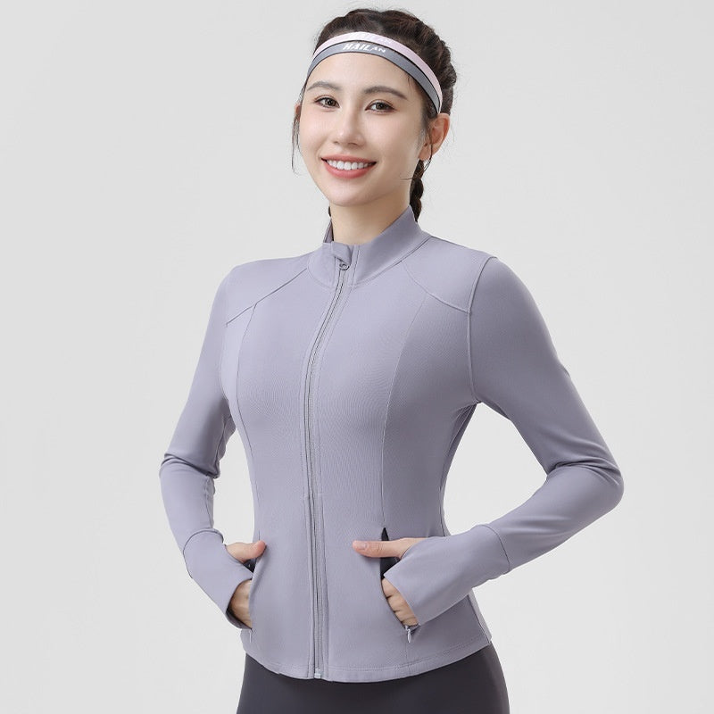Ropa de yoga para exteriores de otoño, abrigo deportivo para mujer