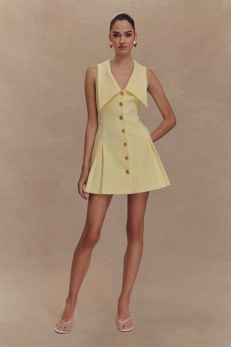 Sleeveless Mini Dress - Lemon