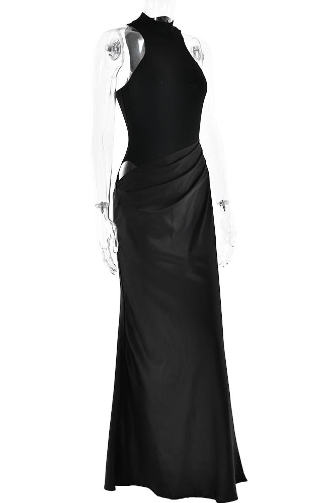 Vestido ajustado con paneles y aberturas