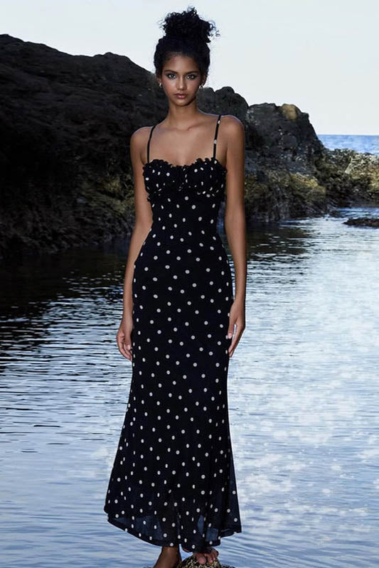 Moonlit Polka Dot Maxikleid