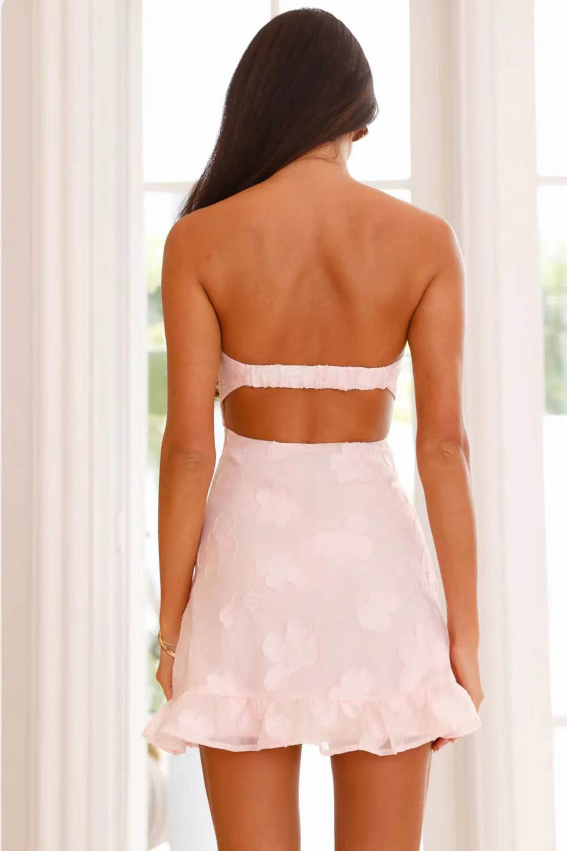 Minivestido sin tirantes Vintage Bloom