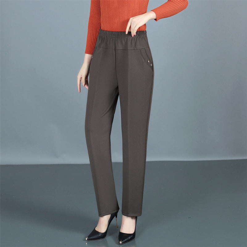 Spring And Autumn Middle-aged Mom Pants Straight-leg Trousers