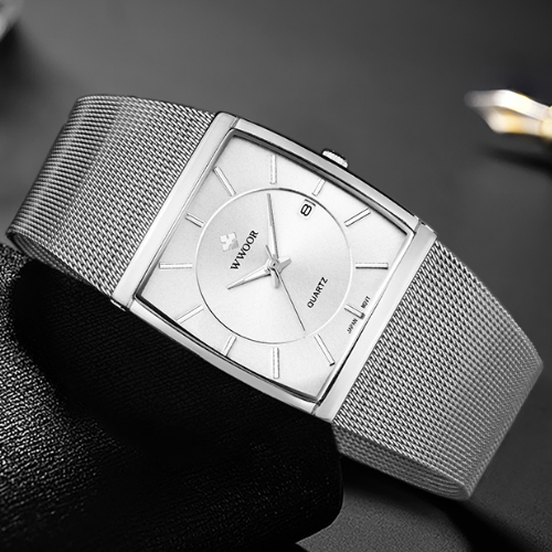 Unique Watch with 18k Gold Plated Mesh Bracelet