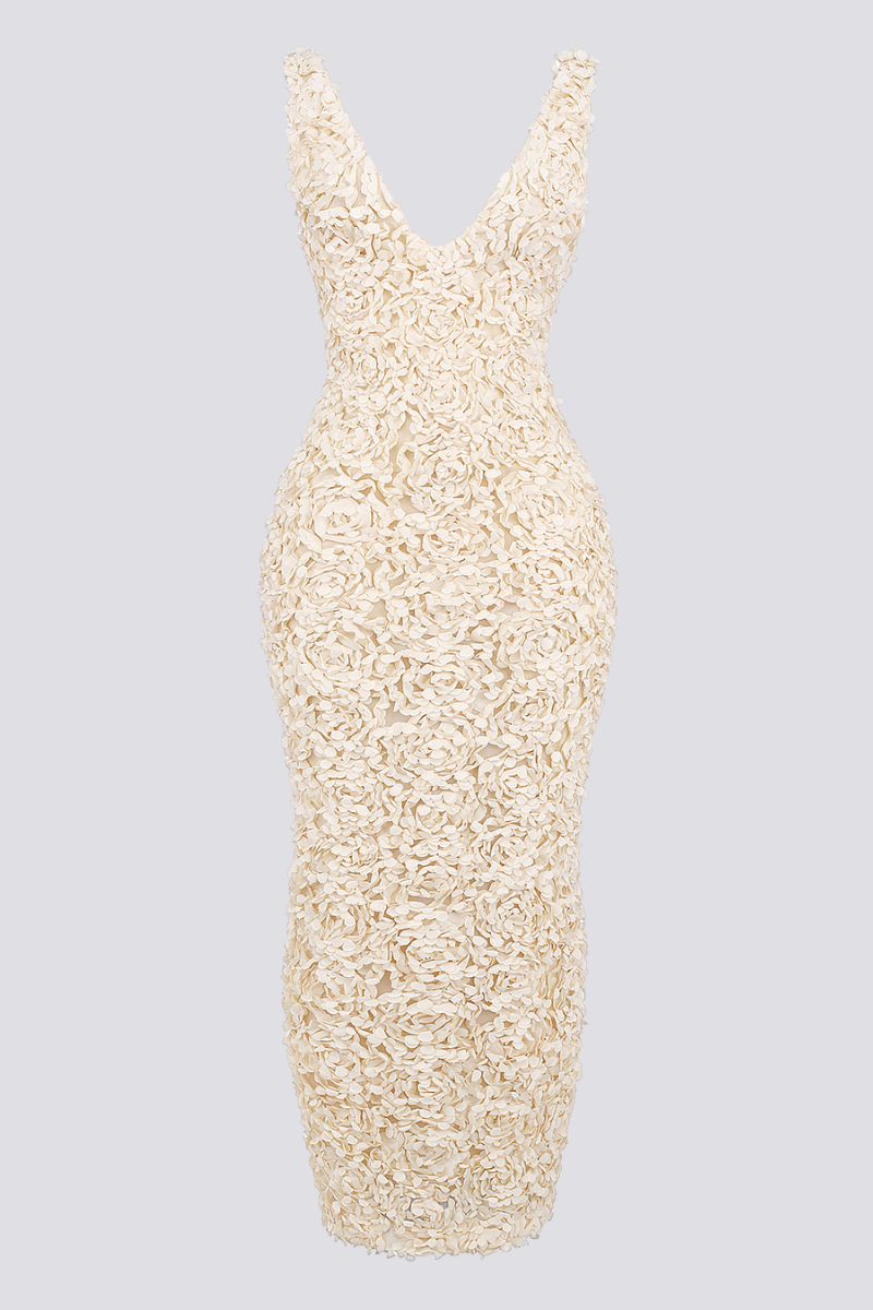 Vestido largo Cyprine con escote pronunciado y espalda descubierta