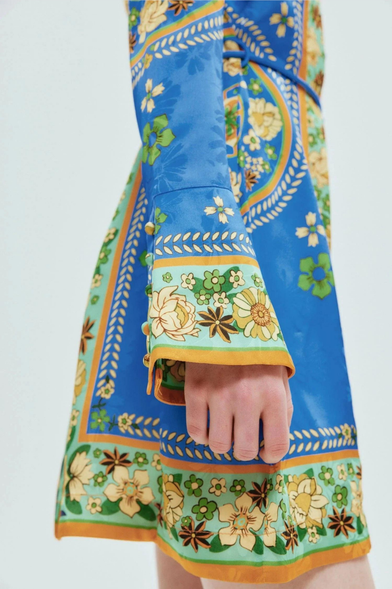 Minivestido floral de manga larga Lisbeth