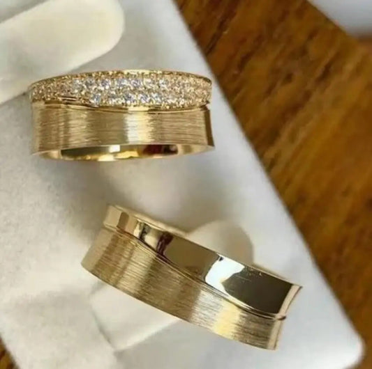 Fashion Brass Gold Plated Zircon Wide Ring