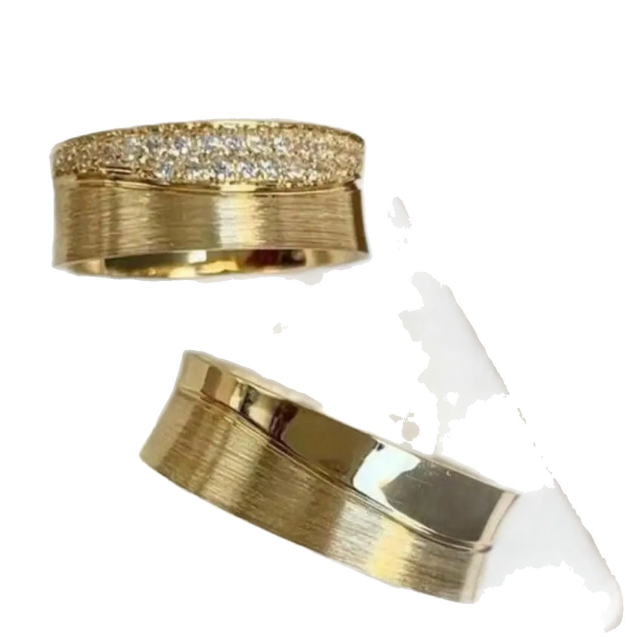 Fashion Brass Gold Plated Zircon Wide Ring