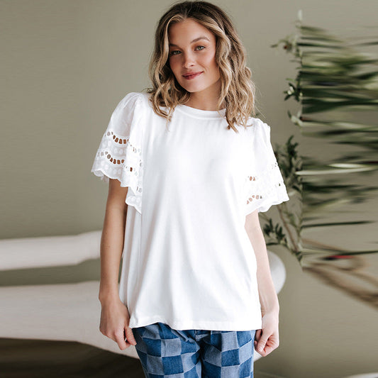 Spring And Summer New Solid Color T-shirt Women's Casual All-matching Loose