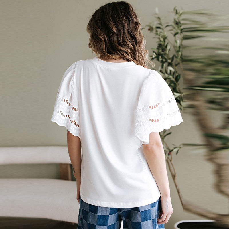 Spring And Summer New Solid Color T-shirt Women's Casual All-matching Loose