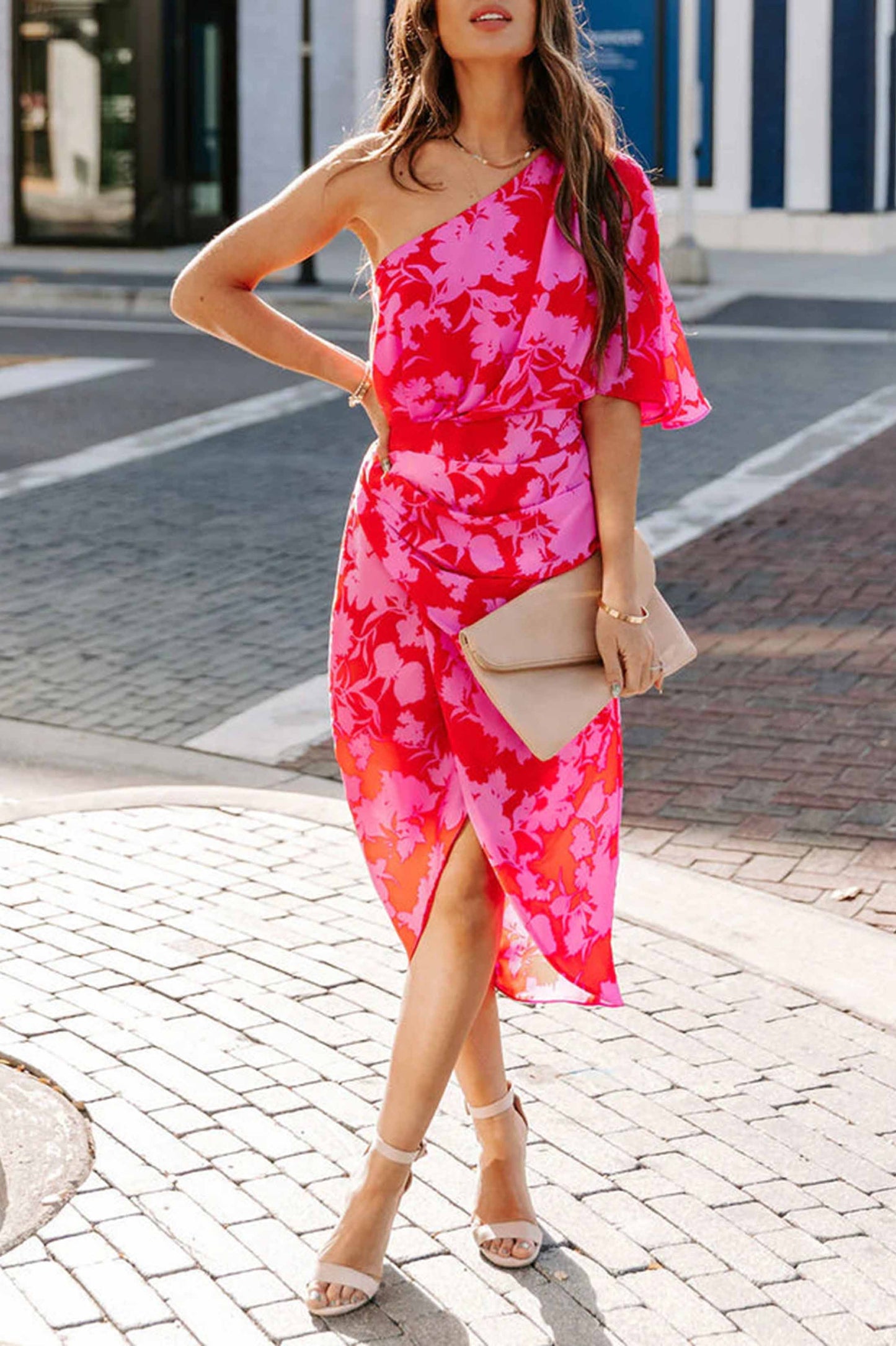 Vestido midi de un solo hombro de Rilee