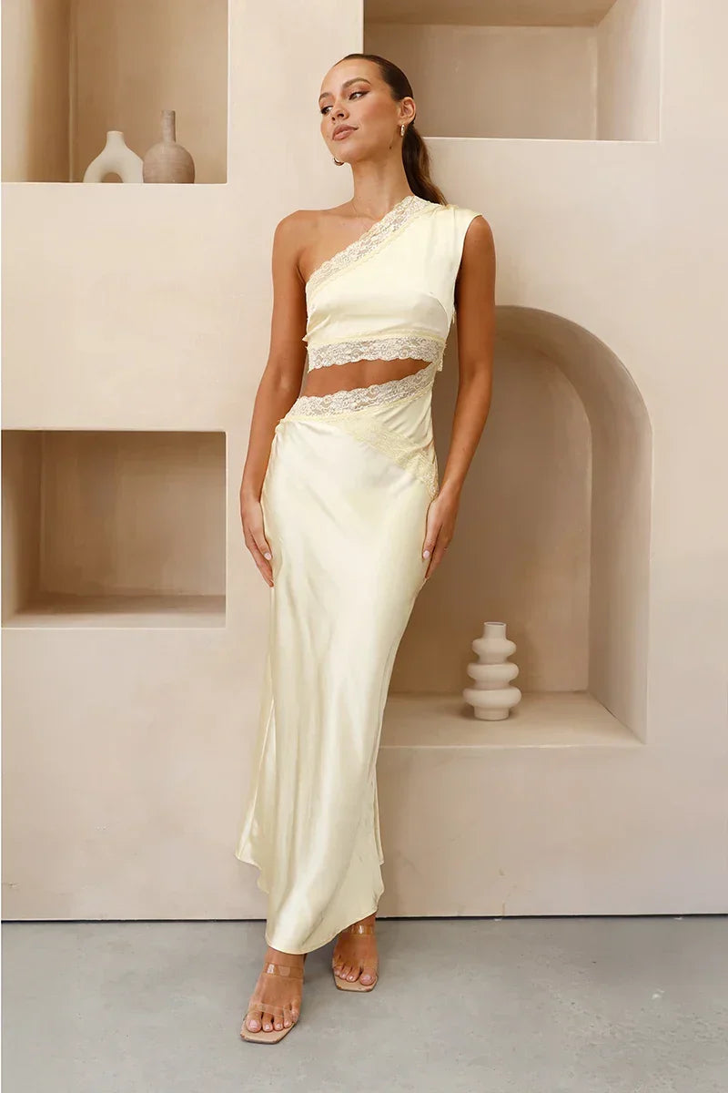 Emily One-Shoulder-Maxikleid - Gelb