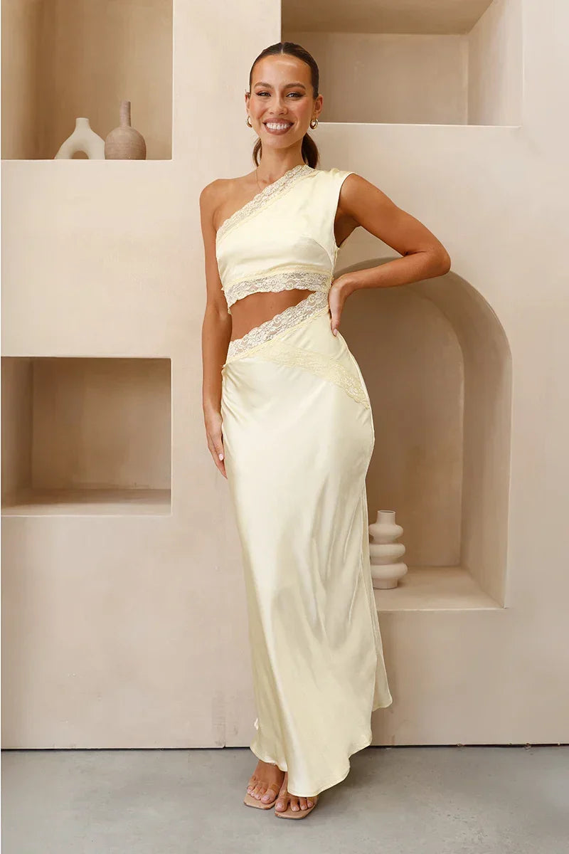 Emily One-Shoulder-Maxikleid - Gelb