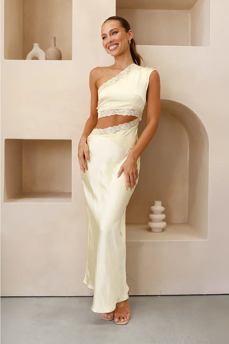 Emily One-Shoulder-Maxikleid - Gelb