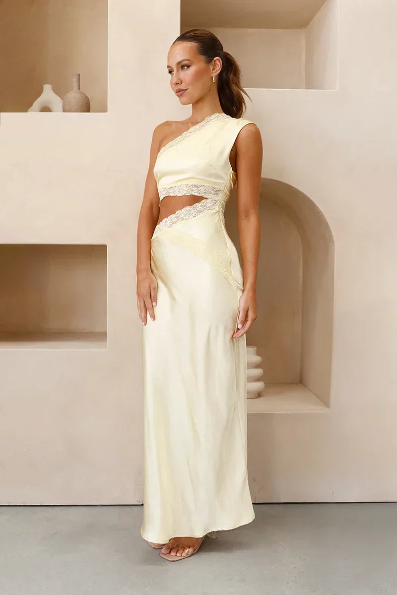 Emily One-Shoulder-Maxikleid - Gelb