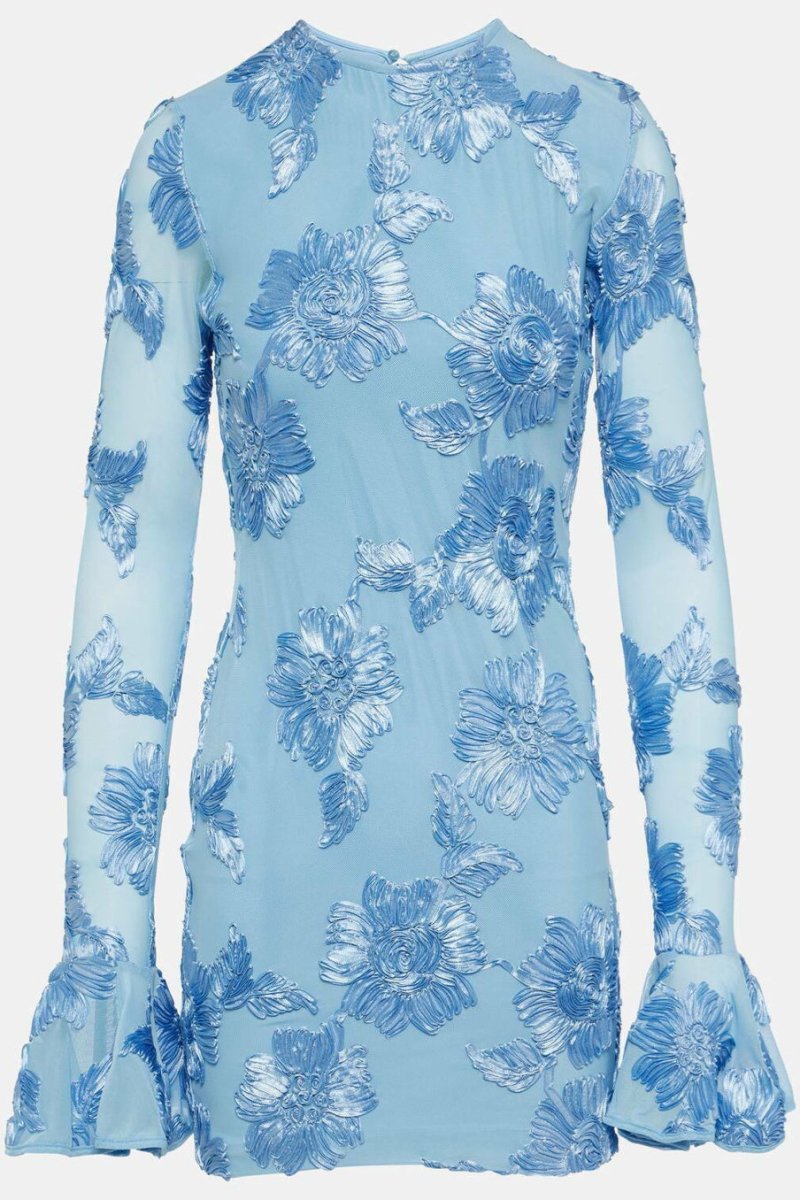 Aurora – Besticktes rückenfreies Netz-Minikleid