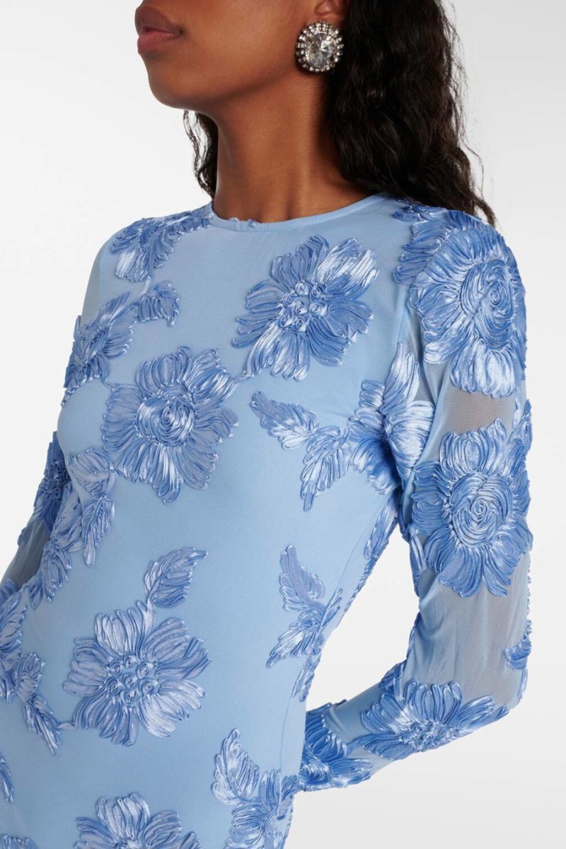 Aurora – Besticktes rückenfreies Netz-Minikleid