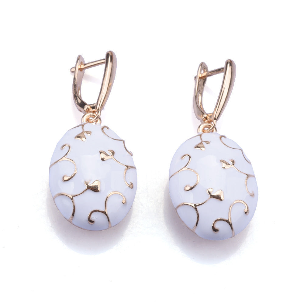 Alloy Drop Oil Earrings Fashion Geometry Pattern Niche High Sense