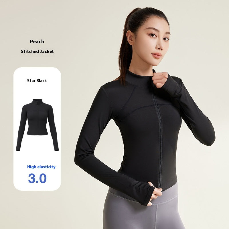 Patchwork Yoga Jacket Breathable And UV-resistant Workout Clothes