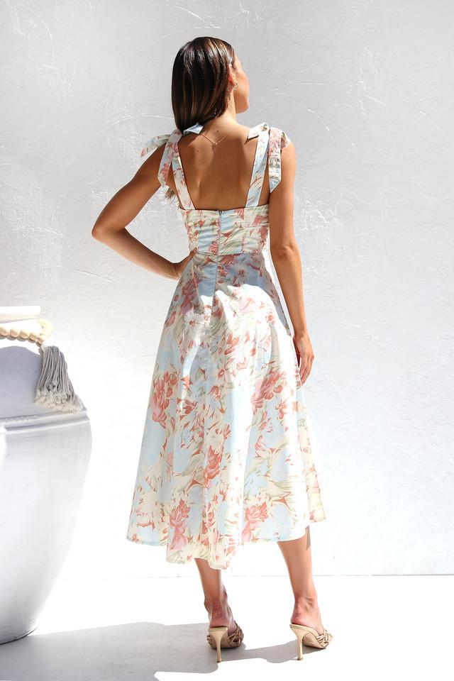 Vestido midi con tirantes estampados Beata