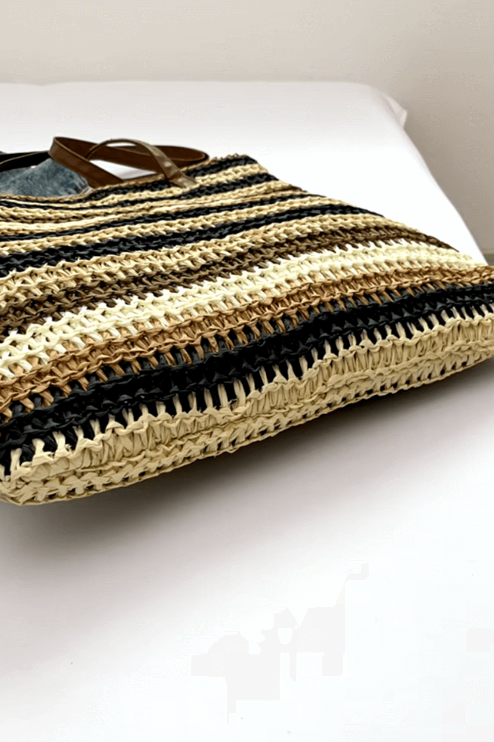 Colorful Handmade Straw Beach Bag