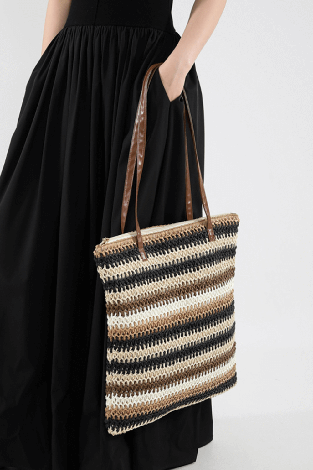 Colorful Handmade Straw Beach Bag