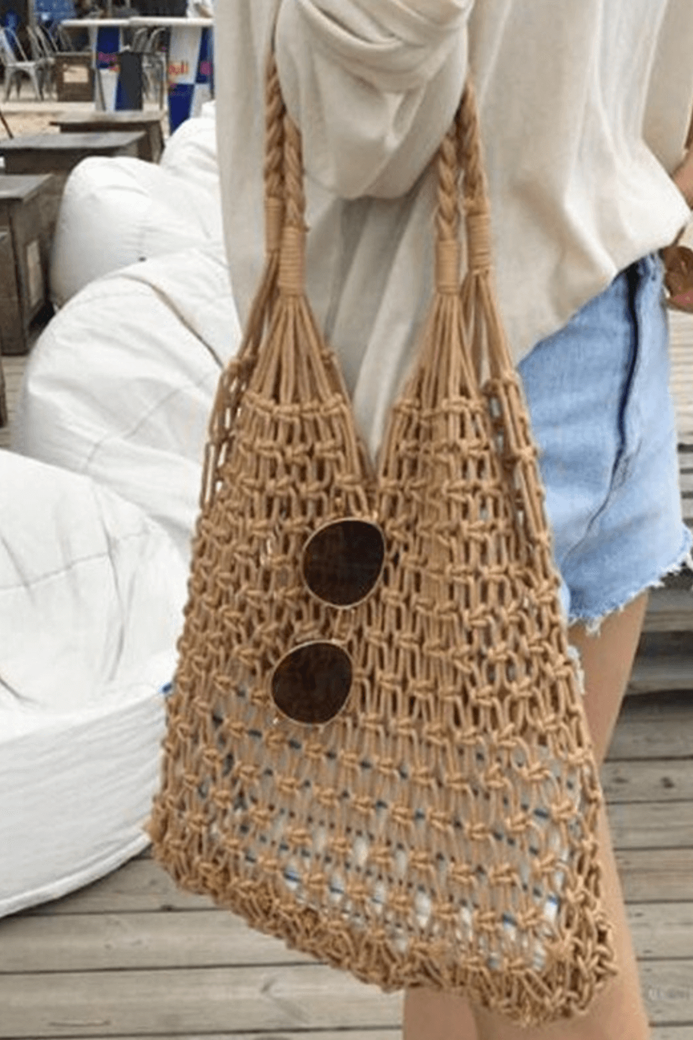 Women's Crochet Beach Bag