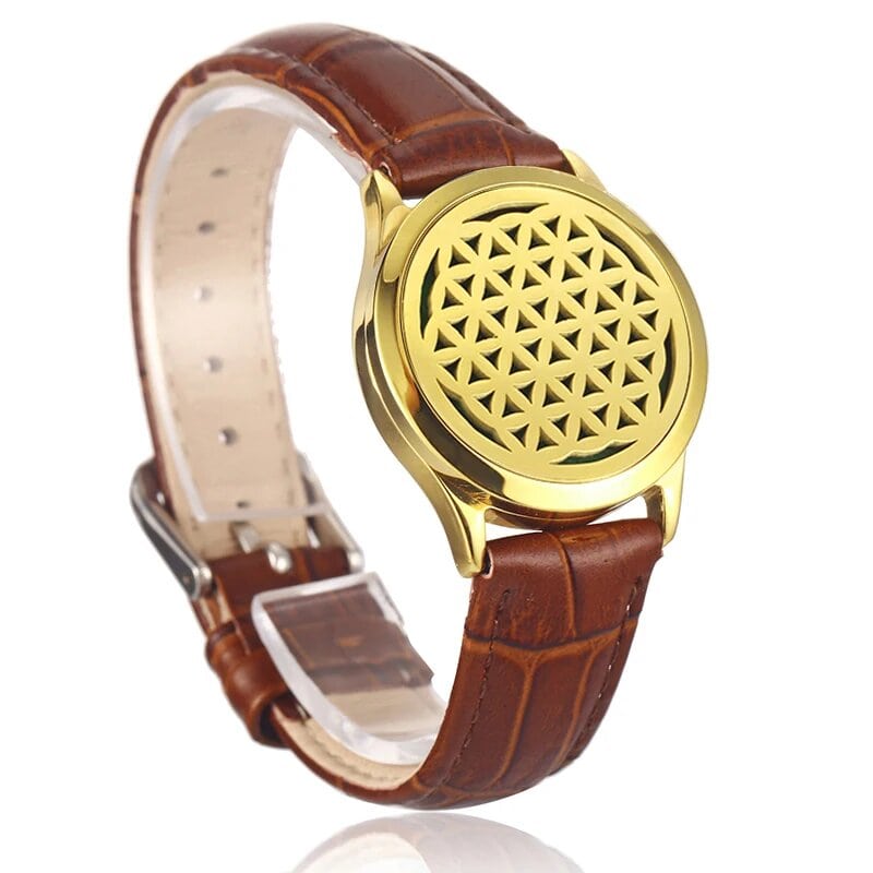 Octa brown leather essential oil diffuser bracelet