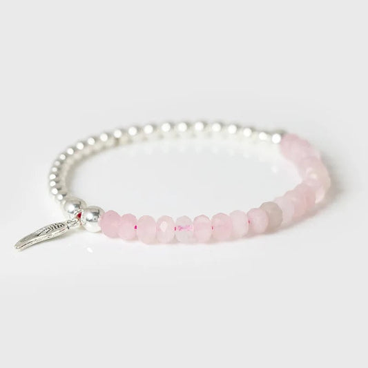 Winged Rose Quartz Bracelet
