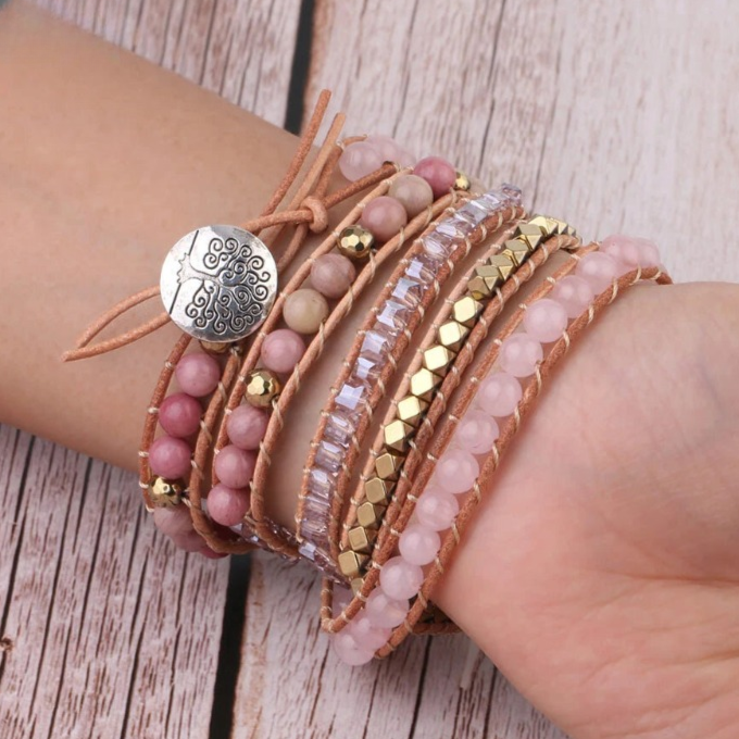 Bohemian Rose Quartz Bracelet