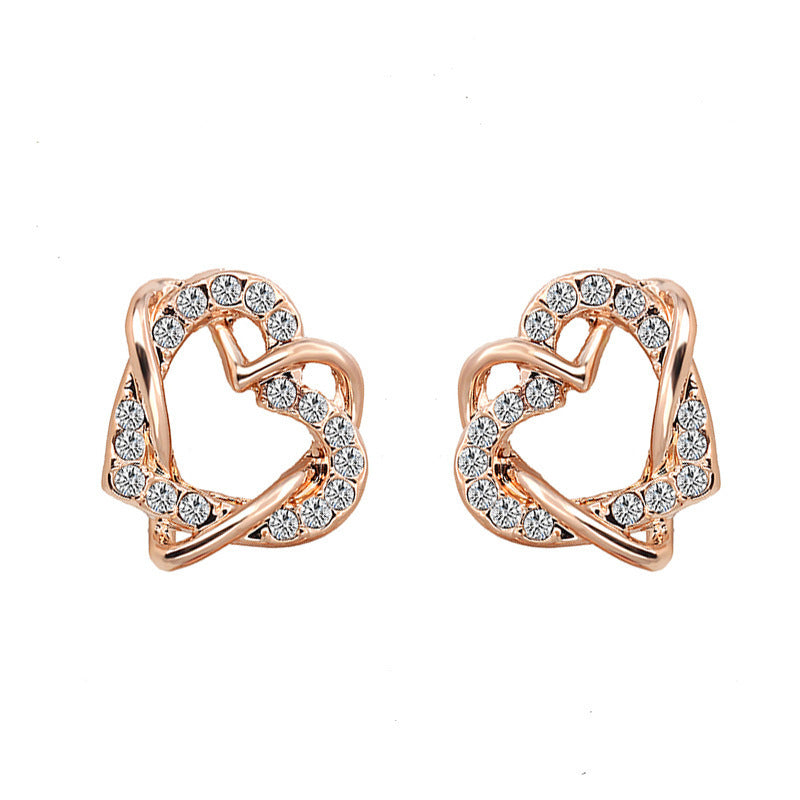 Fashion Heart-shaped Earrings Necklace Jewelry Set