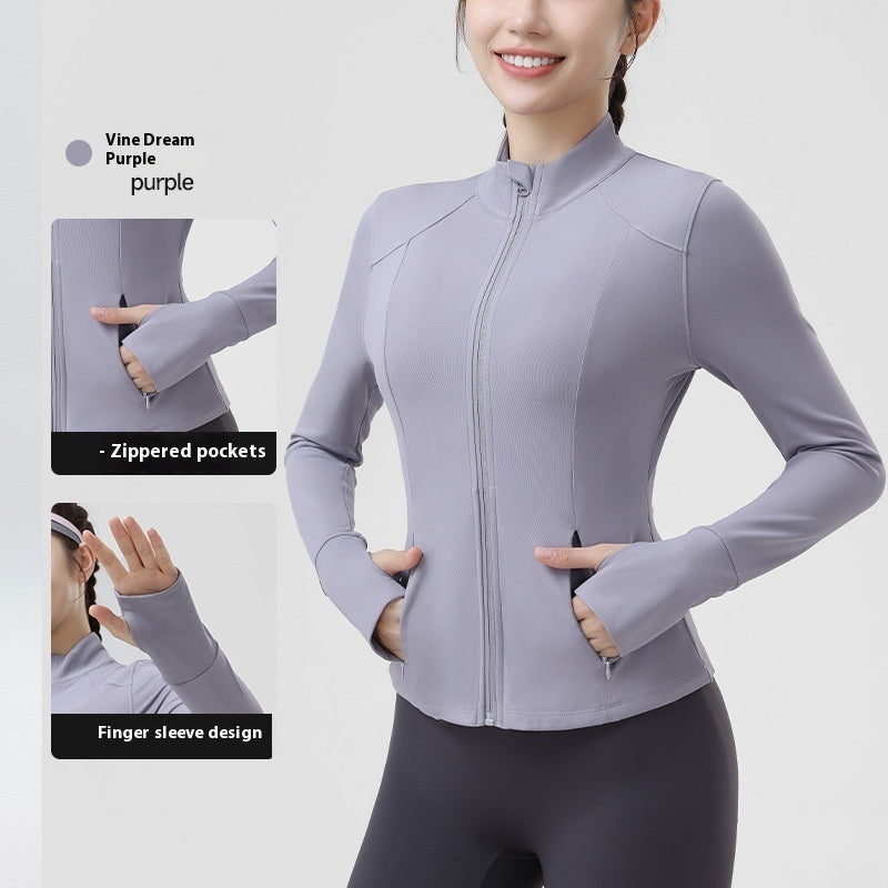 Ropa de yoga para exteriores de otoño, abrigo deportivo para mujer