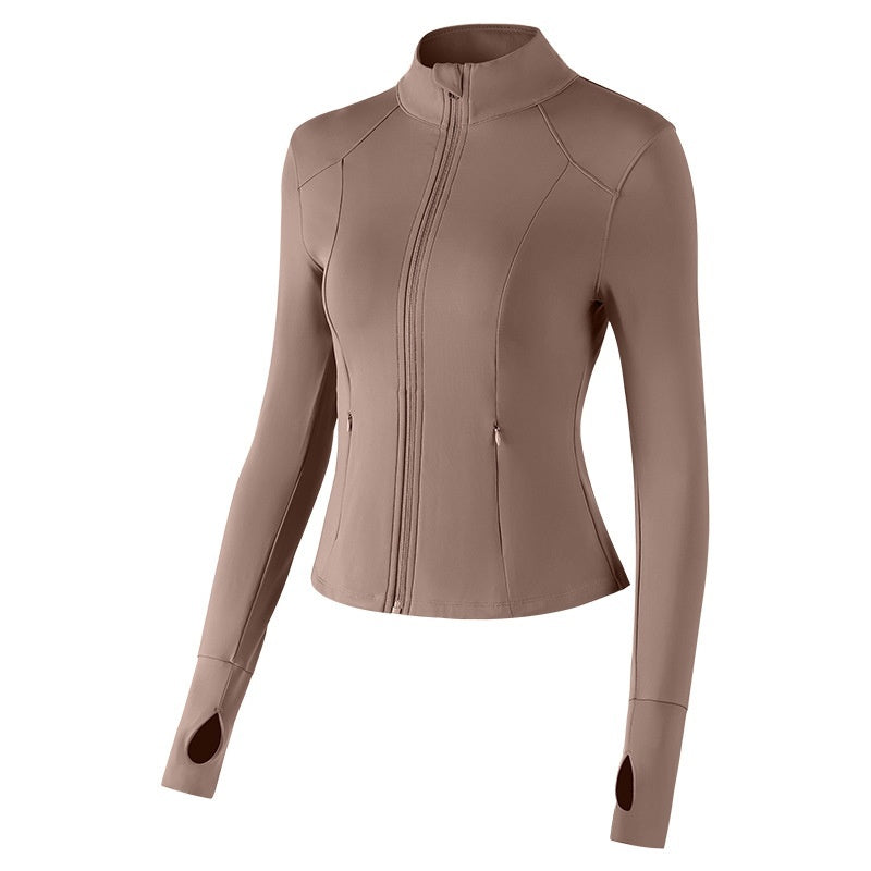 Ropa de yoga para exteriores de otoño, abrigo deportivo para mujer