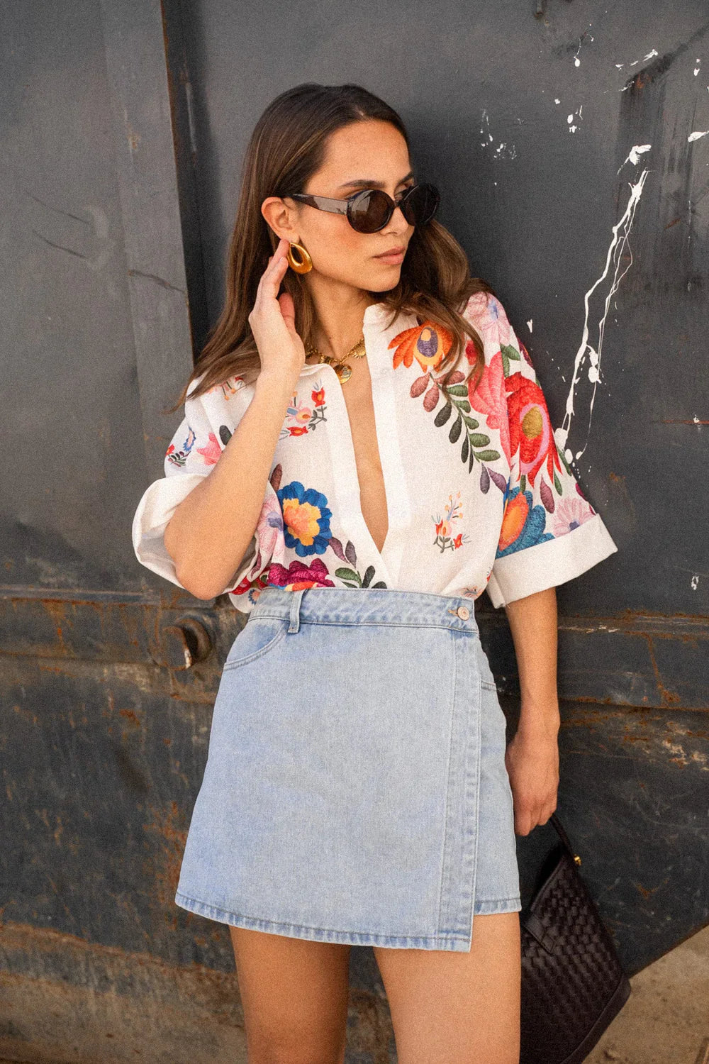 Carla Floral Print Short-Sleeved Shirt