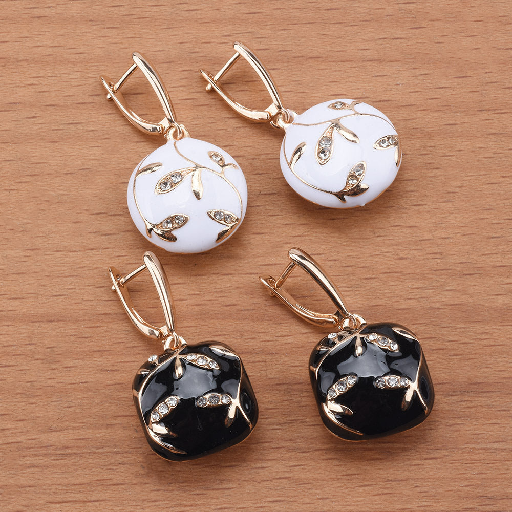 Alloy Drop Oil Earrings Fashion Geometry Pattern Niche High Sense