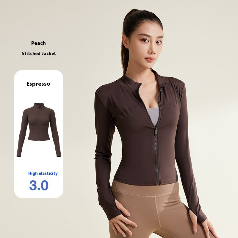 Patchwork Yoga Jacket Breathable And UV-resistant Workout Clothes