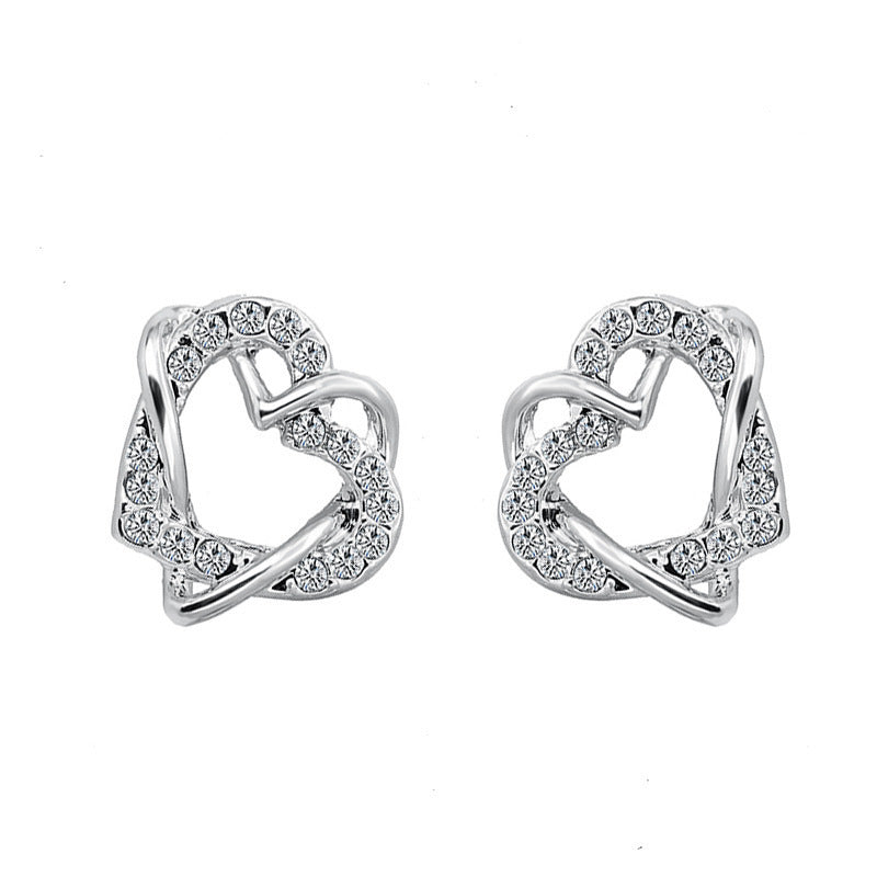 Fashion Heart-shaped Earrings Necklace Jewelry Set