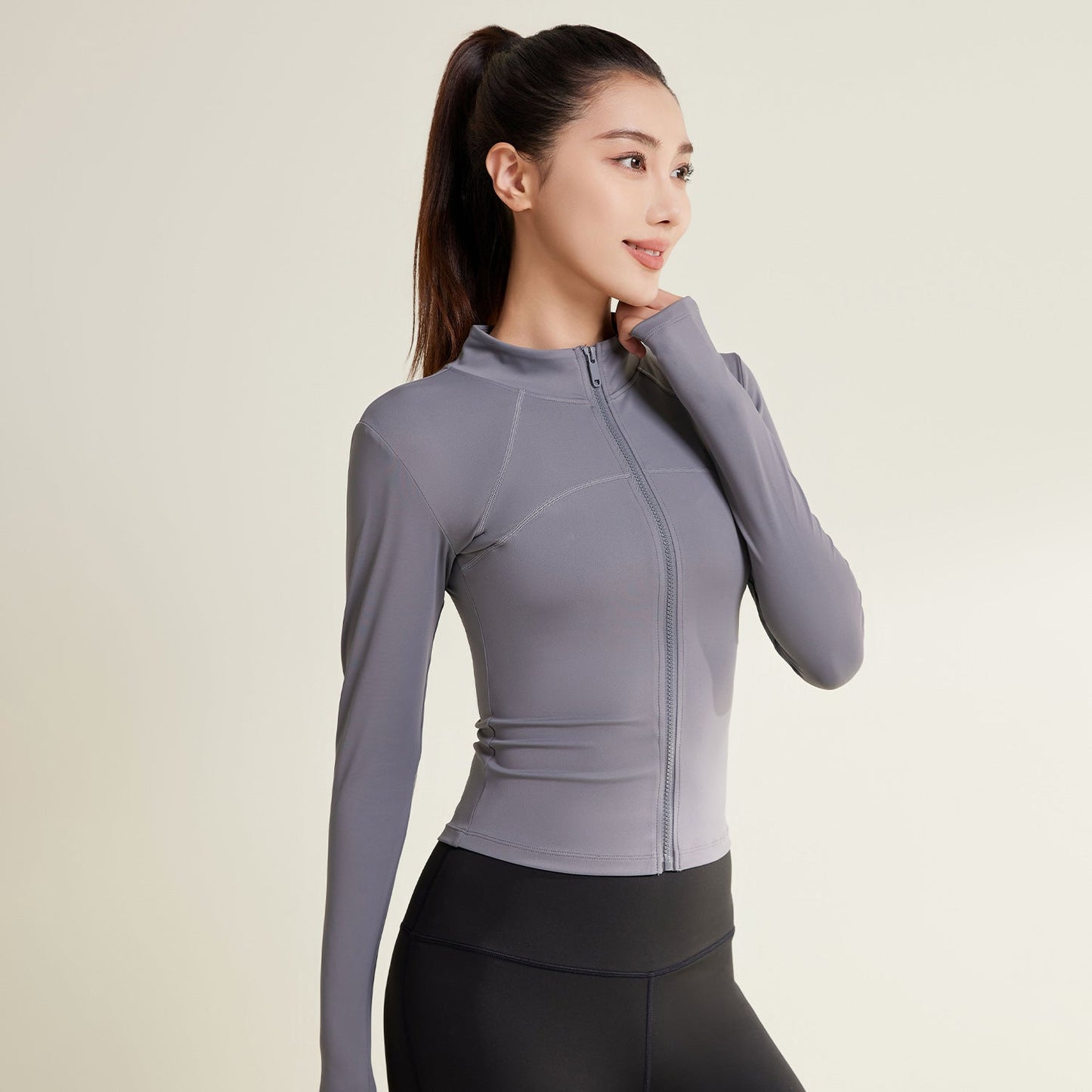 Patchwork Yoga Jacket Breathable And UV-resistant Workout Clothes
