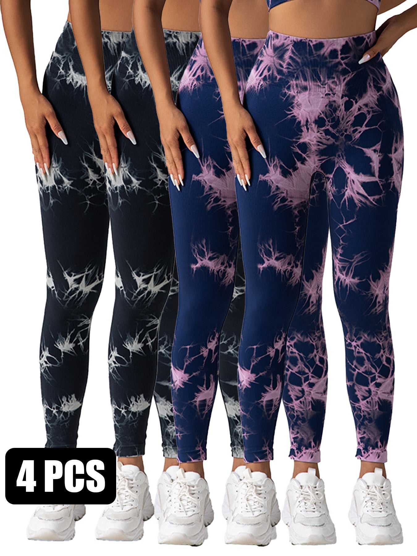 4pack Tie-dye Yoga Pants