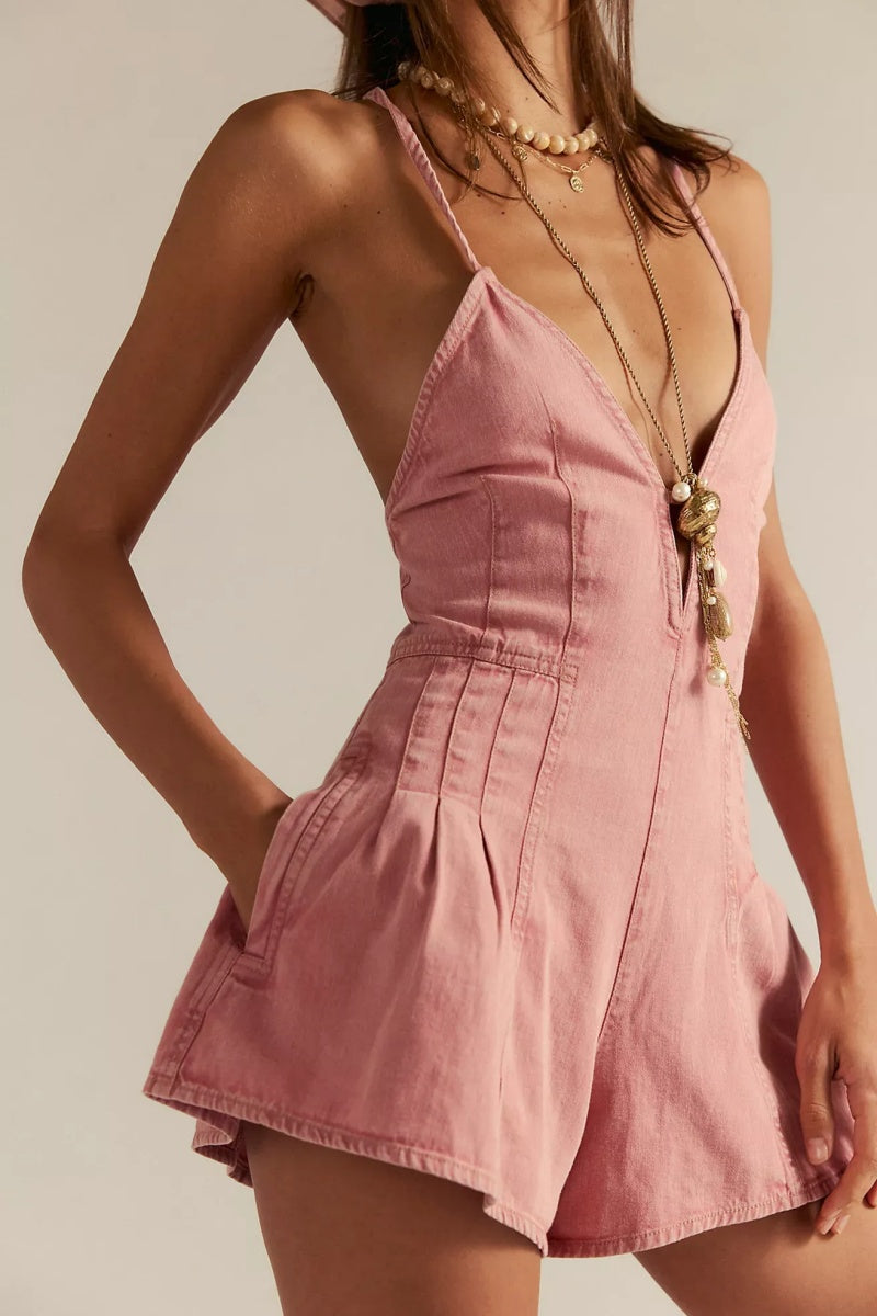 Sara V-neck Ruffle Hem Knit Mini Dress