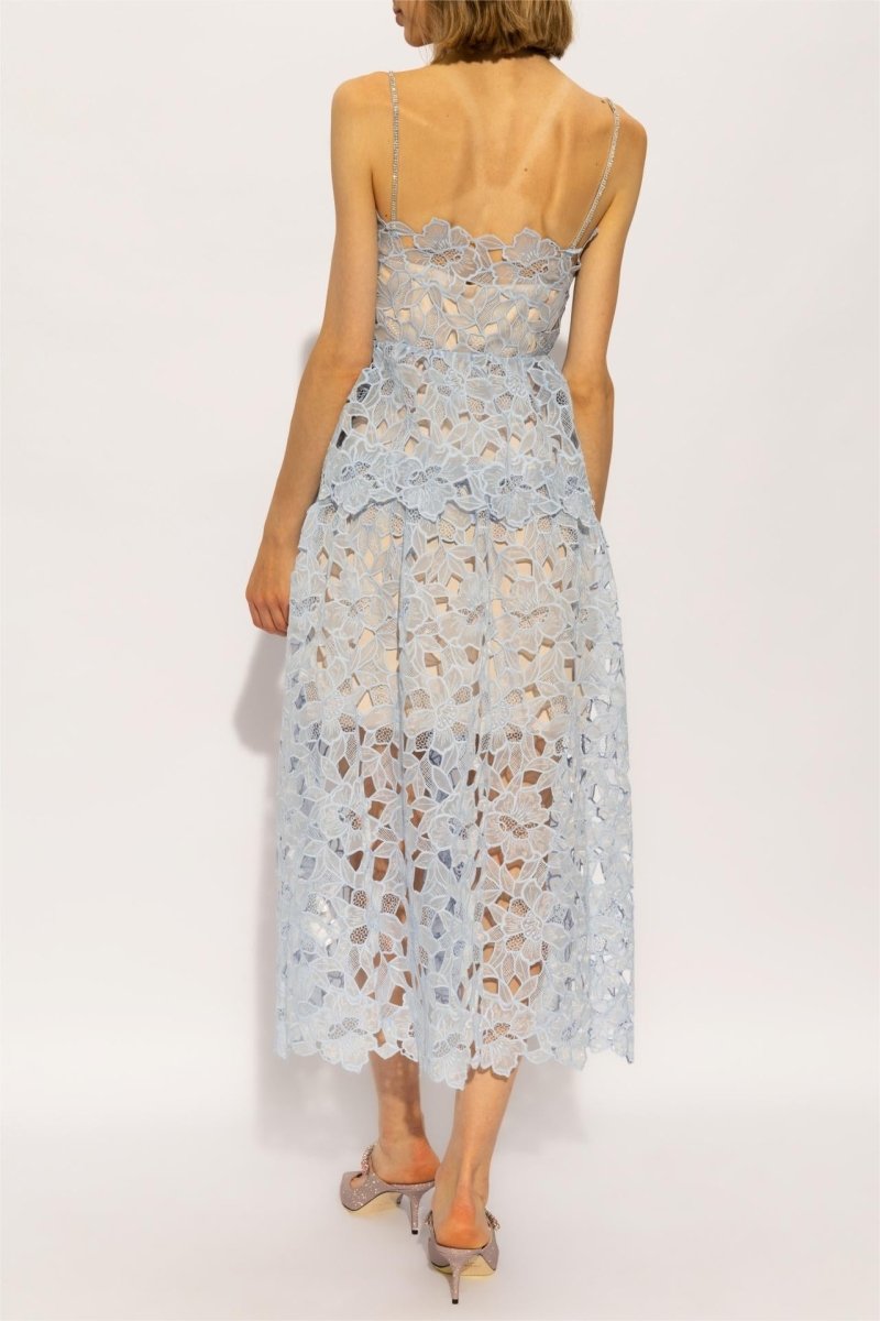 Ophelia – Gestuftes Camisole-Midikleid mit Spitze