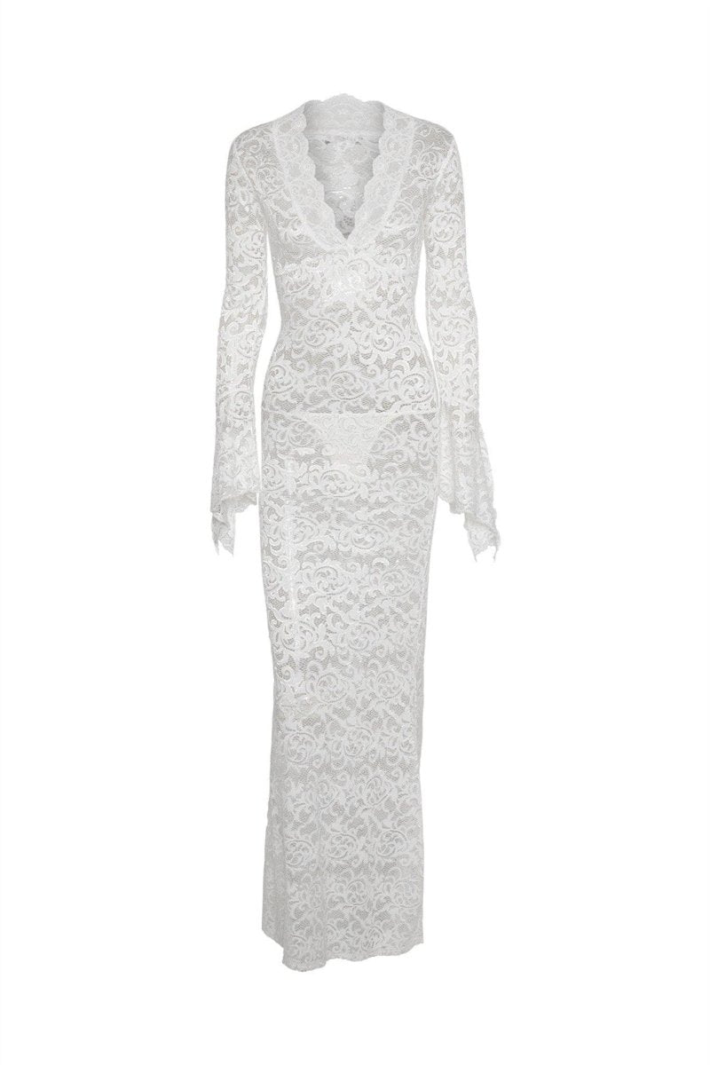 Virginia – Meerjungfrau-Maxikleid aus transparenter Spitze