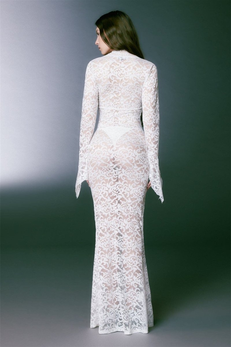 Virginia – Meerjungfrau-Maxikleid aus transparenter Spitze