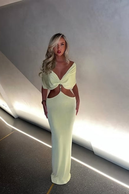 Zitronen-Perla-Maxikleid