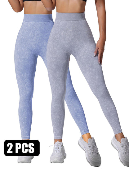2PACK Sand-washed Seamless Yoga Pants