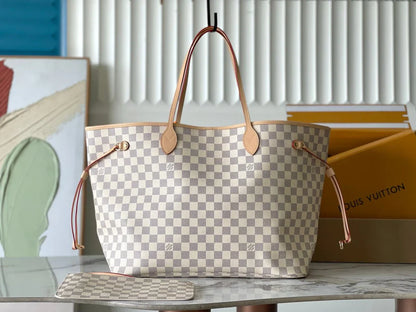 Bolso tote LV Neverfull MM al revés blanco