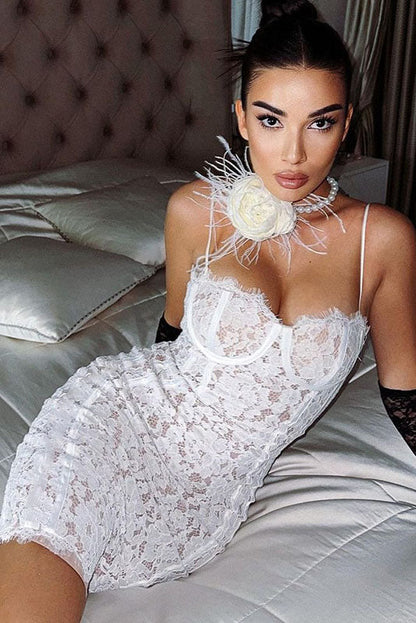 Vestido mini minimalista sexy de color liso con cuello halter